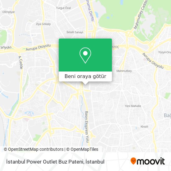 İstanbul Power Outlet Buz Pateni harita