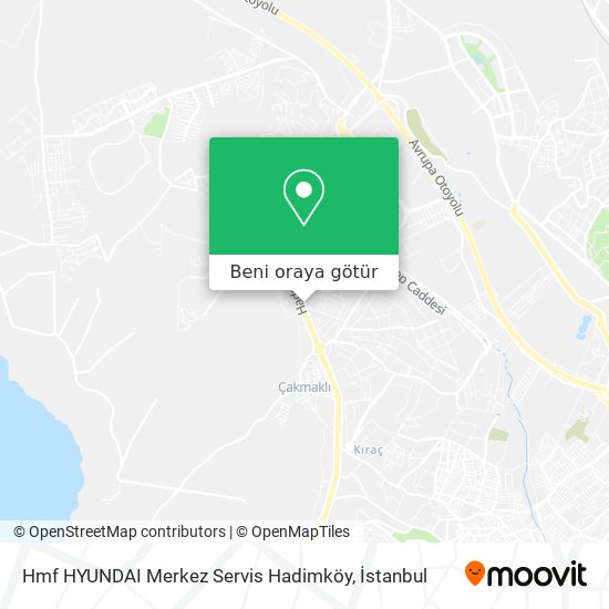 Hmf HYUNDAI Merkez Servis Hadimköy harita