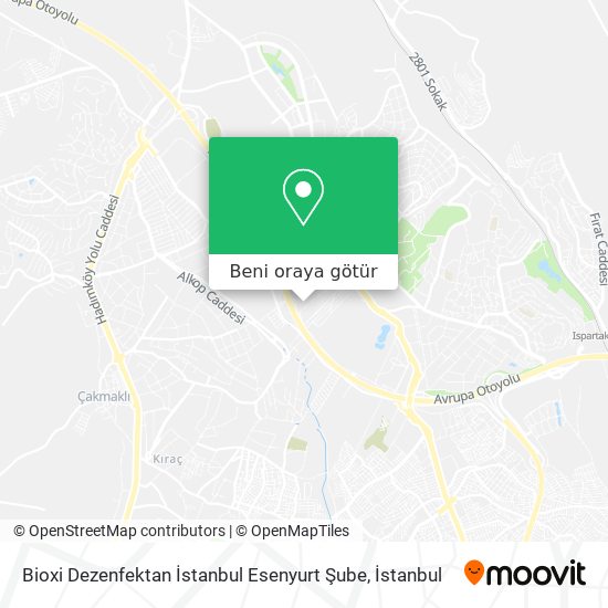 Bioxi Dezenfektan İstanbul Esenyurt Şube harita