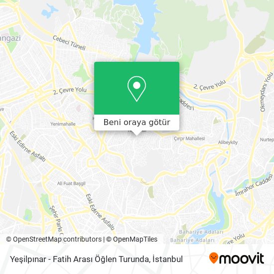 Yeşilpınar - Fatih Arası Öğlen Turunda harita