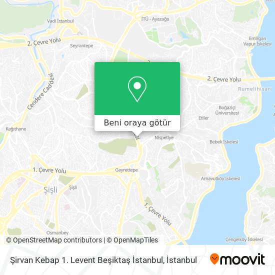 Şirvan Kebap 1. Levent Beşiktaş İstanbul harita