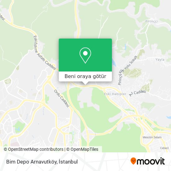 Bim Depo Arnavutköy harita