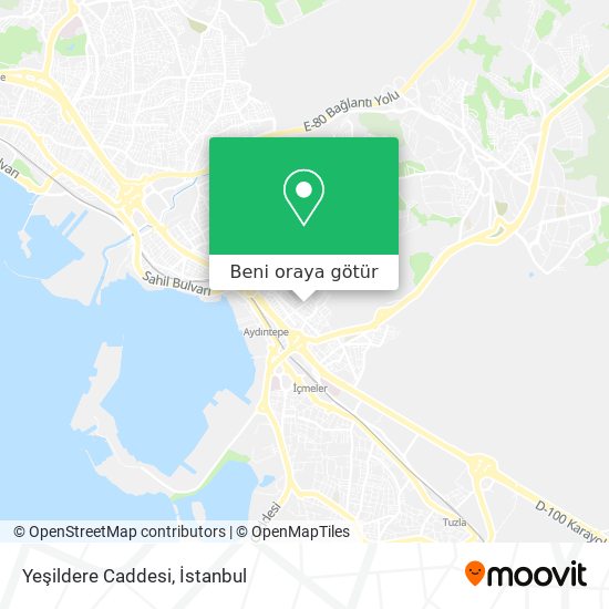 Yeşildere Caddesi harita