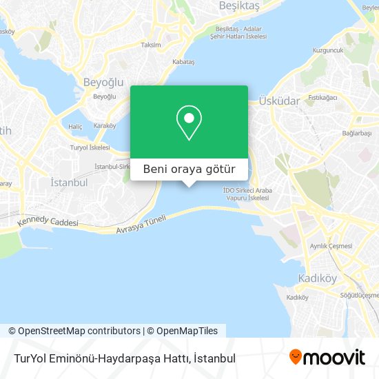 TurYol Eminönü-Haydarpaşa Hattı harita