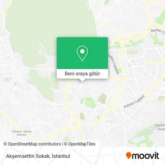 Akşemsettin Sokak harita