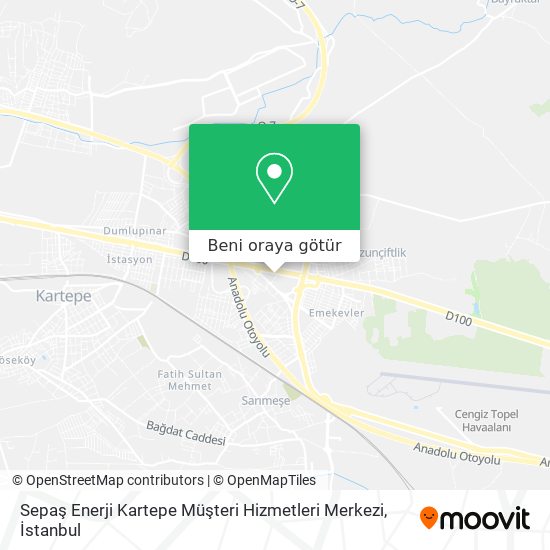 Sepaş Enerji Kartepe Müşteri Hizmetleri Merkezi harita