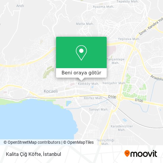 Kalita Çiğ Köfte harita