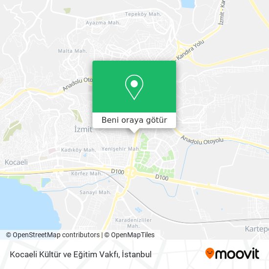 Kocaeli Kültür ve Eğitim Vakfı harita