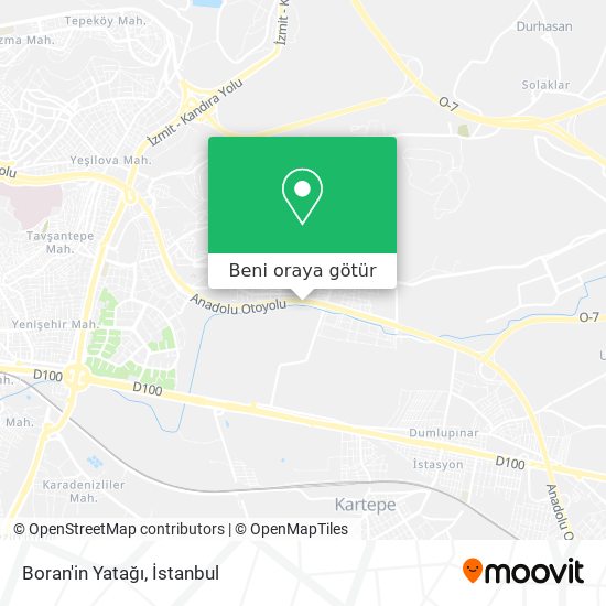 Boran'in Yatağı harita