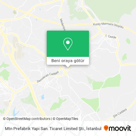 Mtn Prefabrik Yapi San. Ticaret Limited Şti. harita