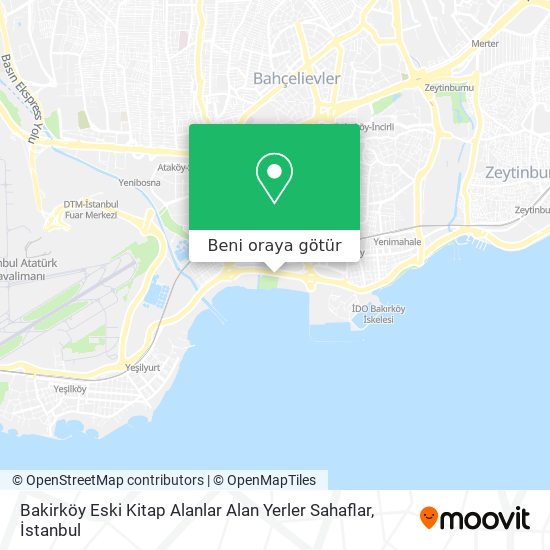 Bakirköy Eski Kitap Alanlar Alan Yerler Sahaflar harita