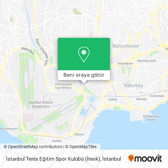 İstanbul Tenis Eğitim Spor Kulübü (İtesk) harita