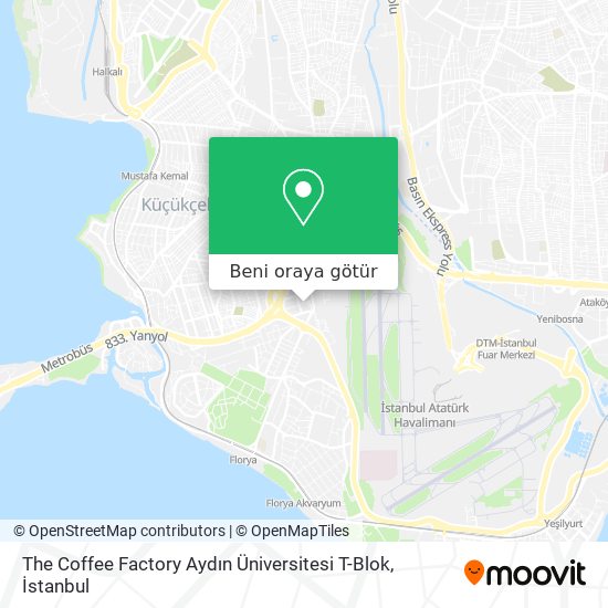 The Coffee Factory Aydın Üniversitesi T-Blok harita