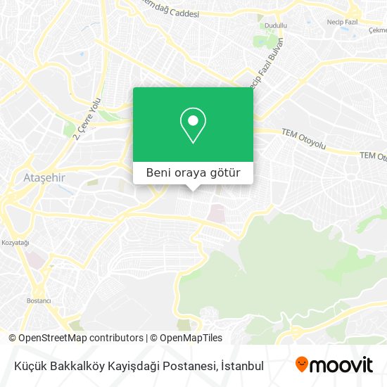 Küçük Bakkalköy Kayişdaği Postanesi harita