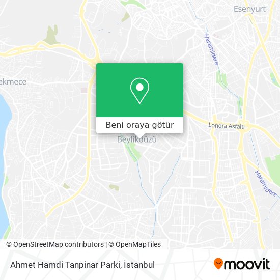 Ahmet Hamdi Tanpinar Parki harita