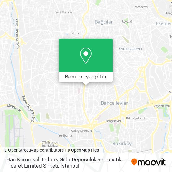 Han Kurumsal Tedarık Gıda Depoculuk ve Lojıstık Tıcaret Lımıted Sırketı harita
