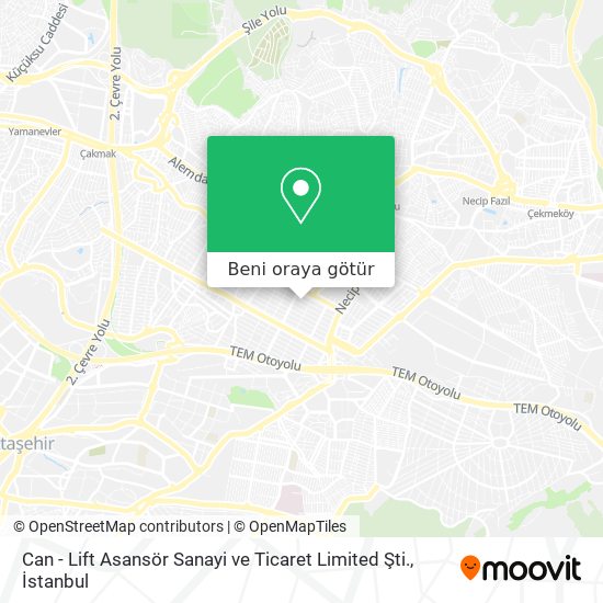 Can - Lift Asansör Sanayi ve Ticaret Limited Şti. harita