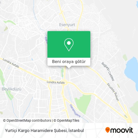 Yurtiçi Kargo Haramidere Şubesi harita