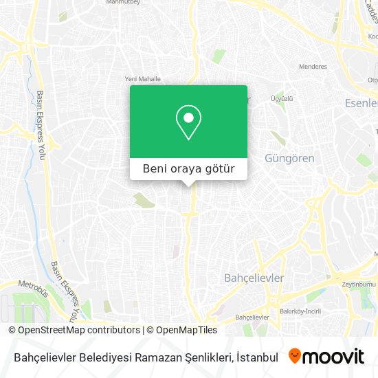 Bahçelievler Belediyesi Ramazan Şenlikleri harita