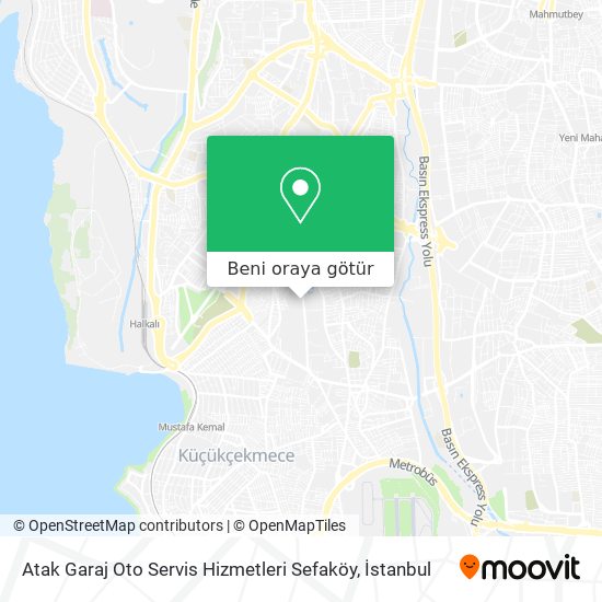 Atak Garaj Oto Servis Hizmetleri Sefaköy harita