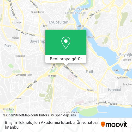 Bilişim Teknolojileri Akademisi Istanbul Üniversitesi harita