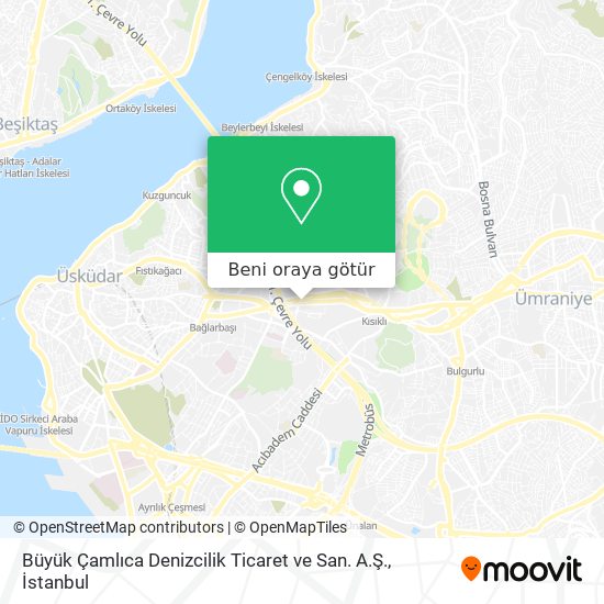 Büyük Çamlıca Denizcilik Ticaret ve San. A.Ş. harita