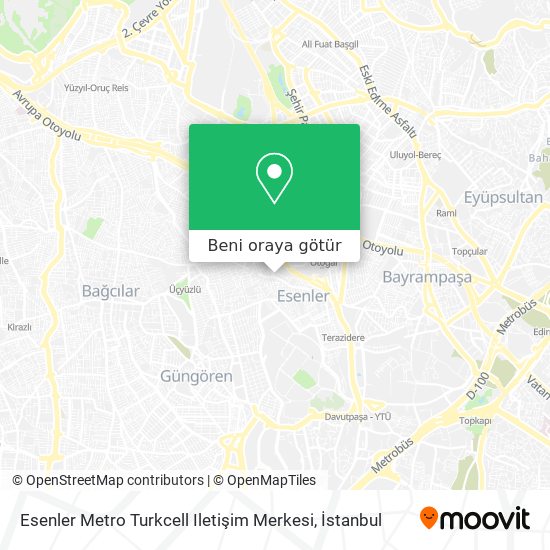 Esenler Metro Turkcell Iletişim Merkesi harita