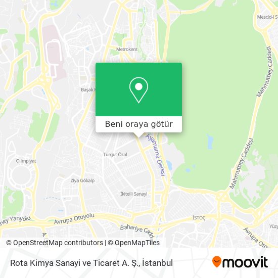 Rota Kimya Sanayi ve Ticaret A. Ş. harita
