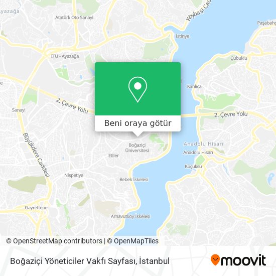 Boğaziçi Yöneticiler Vakfı Sayfası harita