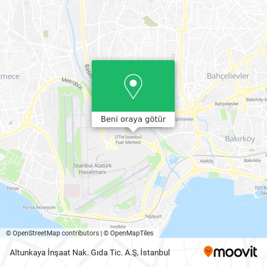 Altunkaya İnşaat Nak. Gıda Tic. A.Ş harita