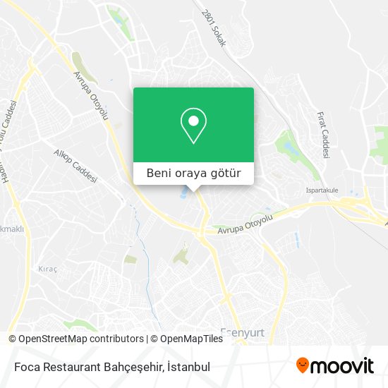 Foca Restaurant Bahçeşehir harita