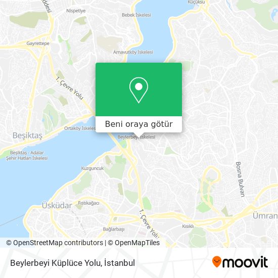 Beylerbeyi Küplüce Yolu harita