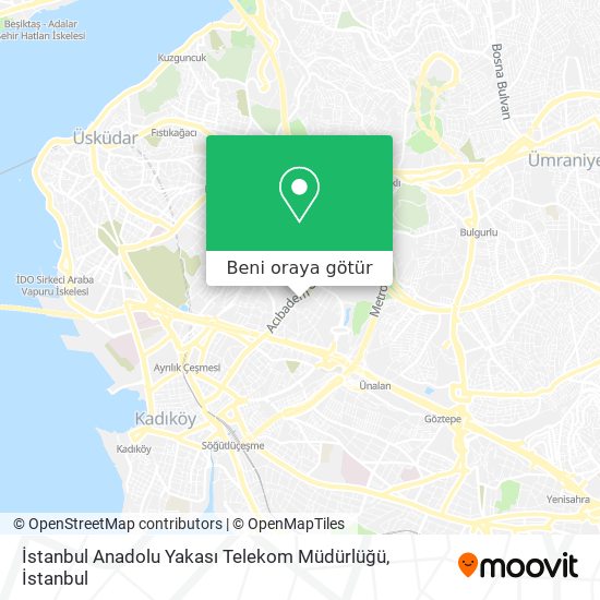İstanbul Anadolu Yakası Telekom Müdürlüğü harita
