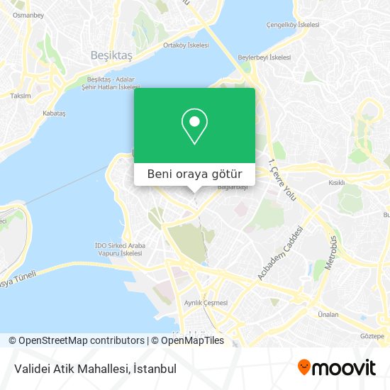 Validei Atik Mahallesi harita