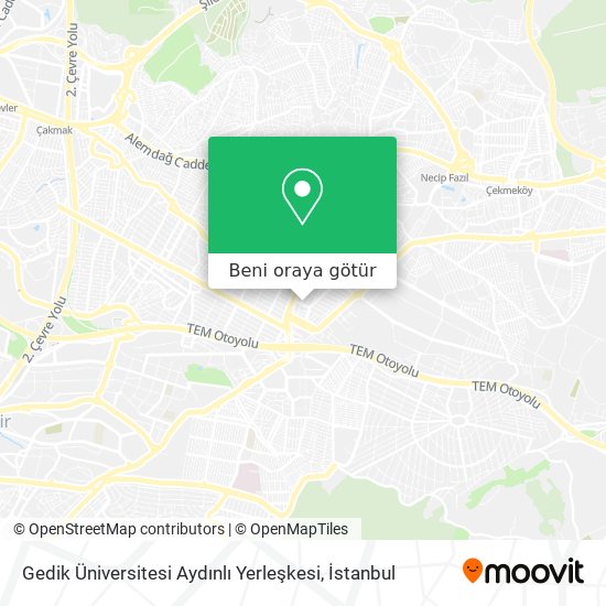 Gedik Üniversitesi Aydınlı Yerleşkesi harita