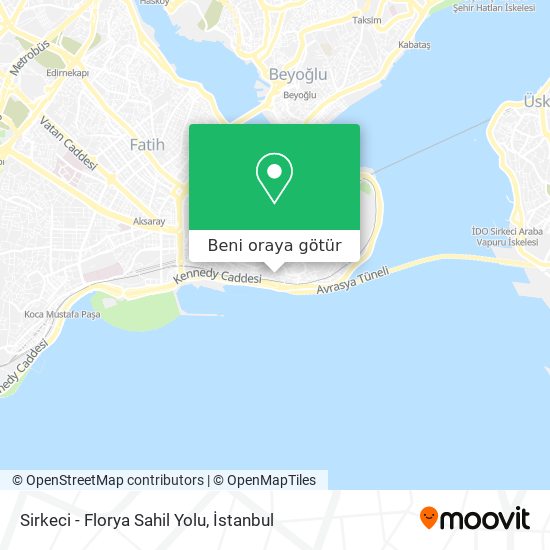 Sirkeci - Florya Sahil Yolu harita