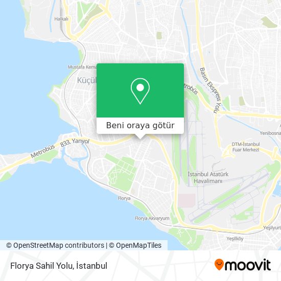 Florya Sahil Yolu harita