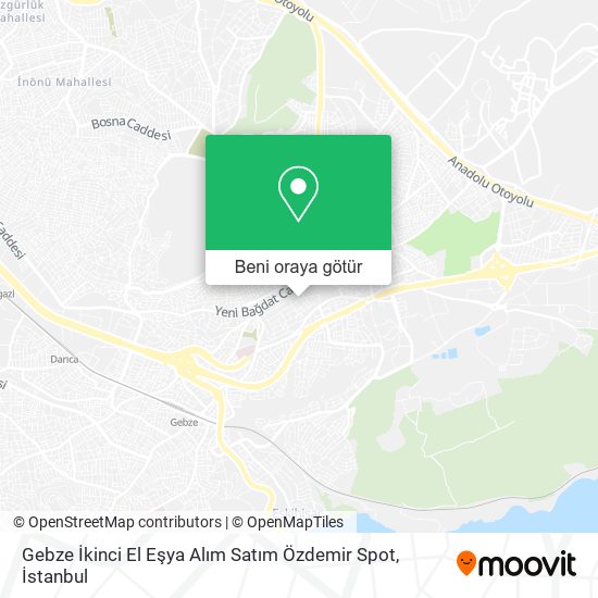 Gebze İkinci El Eşya Alım Satım Özdemir Spot harita
