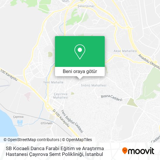 SB Kocaeli Darıca Farabi Eğitim ve Araştırma Hastanesi Çayırova Semt Polikliniği harita