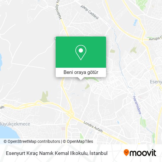 Esenyurt Kıraç Namık Kemal Ilkokulu harita