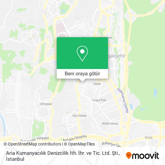 Aria Kumanyacılık Denizcilik İth. İhr. ve Tic. Ltd. Şti. harita