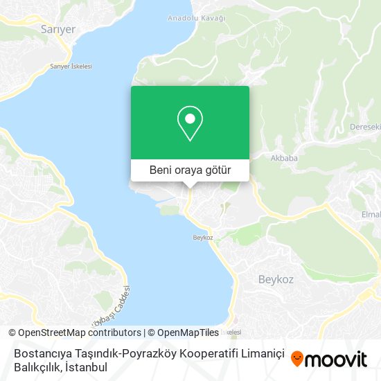 Bostancıya Taşındık-Poyrazköy Kooperatifi Limaniçi Balıkçılık harita