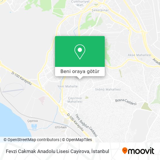 Fevzi Cakmak Anadolu Lisesi Cayirova harita