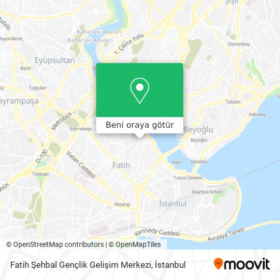 Fatih Şehbal Gençlik Gelişim Merkezi harita