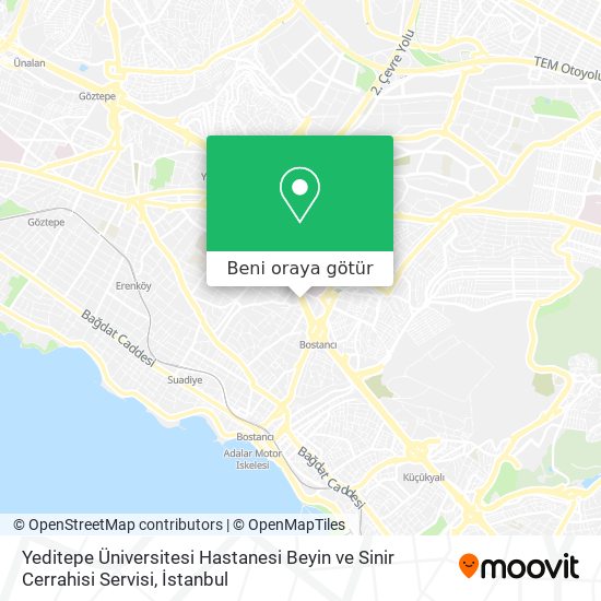 Yeditepe Üniversitesi Hastanesi Beyin ve Sinir Cerrahisi Servisi harita