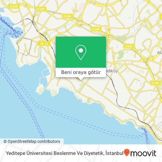 Yeditepe Üniversitesi Beslenme Ve Diyetetik harita