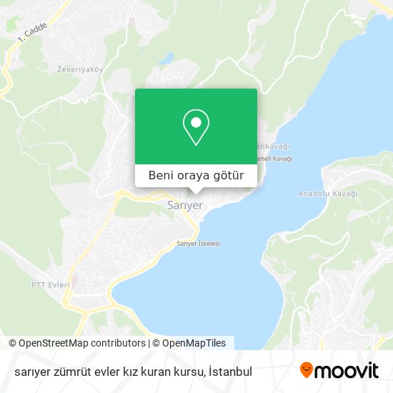 sarıyer zümrüt evler kız kuran kursu harita