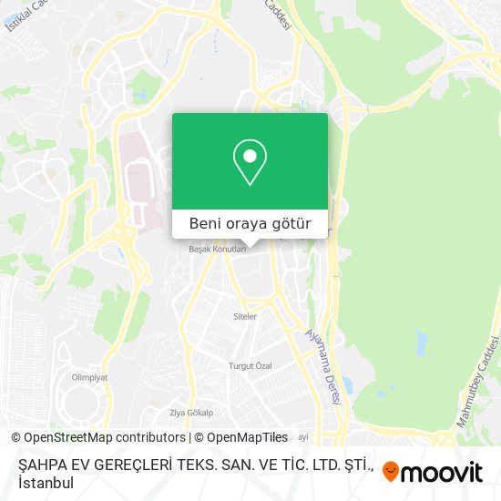 ŞAHPA EV GEREÇLERİ TEKS. SAN. VE TİC. LTD. ŞTİ. harita