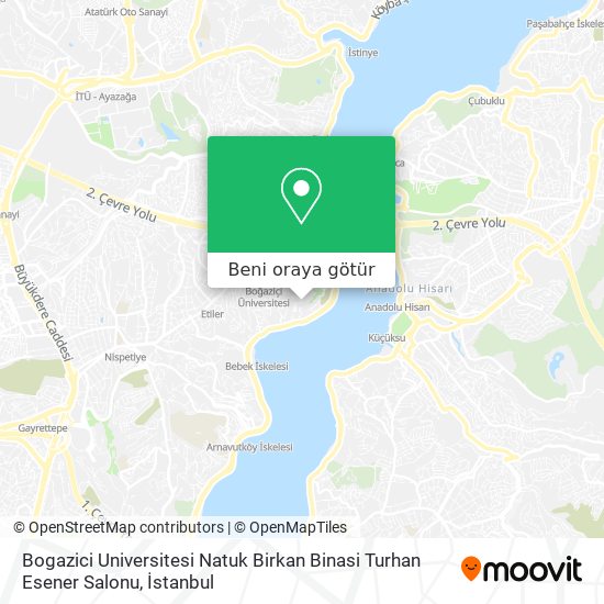 Bogazici Universitesi Natuk Birkan Binasi Turhan Esener Salonu harita