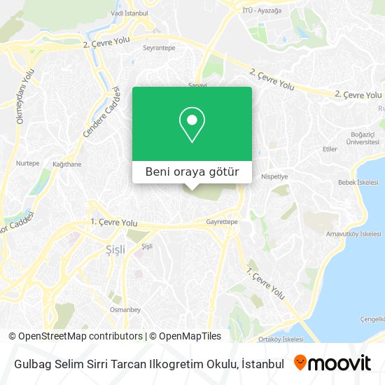Gulbag Selim Sirri Tarcan Ilkogretim Okulu harita